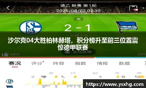 沙尔克04大胜柏林赫塔，积分榜升至前三位置震惊德甲联赛